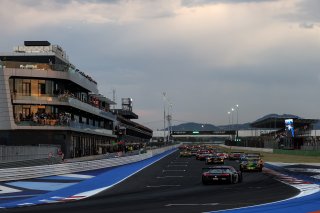Start of Race 1 - #51 - AF Corse - Francorchamps Motors - Alessio ROVERA - Vincent ABRIL - Ferrari 296 GT3 leads
