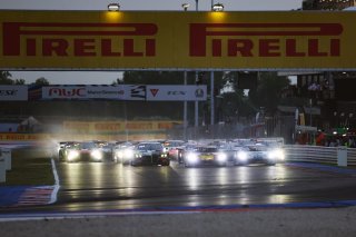 Start of the race, #51 - AF Corse - Francorchamps Motors - Alessio ROVERA - Vincent ABRIL - Ferrari 296 GT3 leads 