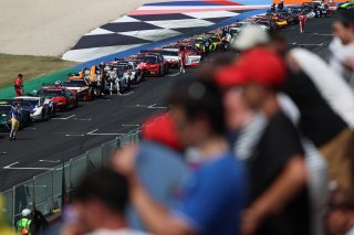 Cars on the grid during the Red Flag 