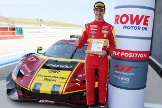 #51 - AF Corse - Francorchamps Motors - Alessio ROVERA - - Ferrari 296 GT3 celebrates ROWE pole position