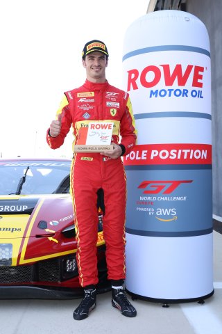 #51 - AF Corse - Francorchamps Motors - Alessio ROVERA - - Ferrari 296 GT3 celebrates ROWE pole position