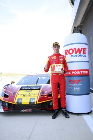 #51 - AF Corse - Francorchamps Motors - Alessio ROVERA - - Ferrari 296 GT3 celebrates ROWE pole position