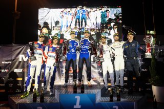 Race 1 Gold Podium (l-r) #25 - Sainteloc Racing - Paul EVRARD - Gilles MAGNUS - Audi R8 LMS GT3 EVO II, #58 - Garage 59 - Thomas FLEMING - Louis PRETTE - McLaren 720S GT3 EVO, #777 - AlManar Racing by WRT - Jens Klingmann - Al Faisal AL ZUBAIR - BMW M4 GT
