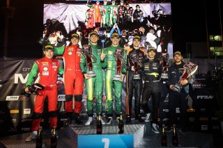 Race 1 Silver Podium (l-r) #52 - AF Corse - Francorchamps Motors - Jef MACHIELS - Marcos SIEBERT - Ferrari 296 GT3, #21 - Comtoyou Racing - Jamie DAY - Kobe PAUWELS - Aston Martin Vantage AMR GT3 EVO, #10 - Boutsen VDS - Aurelien PANIS - Cesar GAZEAU - Me