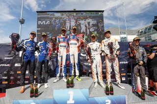 Race 2 Gold Podium (l-r) #58 - Garage 59 - Thomas FLEMING - Louis PRETTE - McLaren 720S GT3 EVO, #25 - Sainteloc Racing - Paul EVRARD - Gilles MAGNUS - Audi R8 LMS GT3 EVO II, #88 - Tresor Attempto Racing - Sebastian OGAARD - Leonardo MONCINI - Audi R8 LM