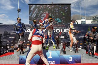 Race 2 Gold Podium (l-r) #58 - Garage 59 - Thomas FLEMING - Louis PRETTE - McLaren 720S GT3 EVO, #25 - Sainteloc Racing - Paul EVRARD - Gilles MAGNUS - Audi R8 LMS GT3 EVO II, #88 - Tresor Attempto Racing - Sebastian OGAARD - Leonardo MONCINI - Audi R8 LM