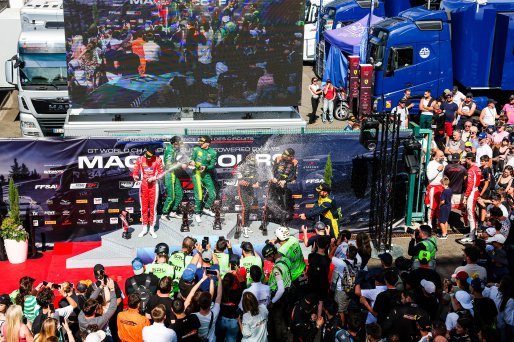 Race 2 Silver Podium (l-r) #992 - Paradine Competition - Maxime OOSTEN - Mex JANSEN - BMW M4 GT3 EVO, #21 - Comtoyou Racing - Jamie DAY - Kobe PAUWELS - Aston Martin Vantage AMR GT3 EVO, #10 - Boutsen VDS - Aurelien PANIS - Cesar GAZEAU - Mercedes-AMG GT3 | SRO / JEP
