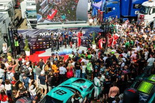 Race 2 Overall Podium (l-r) #63 - GRT - Grasser Racing Team - Luca ENGSTLER - Jordan PEPPER - Lamborghini Huracan GT3 EVO2, #32 - Team WRT - Charles WEERTS - Kelvin VAN DER LINDE - BMW M4 GT3 EVO 