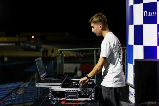 A DJ on the podium