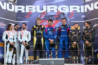 Bronze Podium (l-r) #80 - Lionspeed GP - Ricardo FELLER - Gabriel RINDONE - Patrick KOLB - Porsche 911 GT3 R (992), #222 - 2 Seas Motorsport - Thomas LEBBON - Charles DAWSON - Ben BARNICOAT - Mercedes-AMG GT3 EVO, #888 - UNX Racing - Mathieu DETRY - Fabia