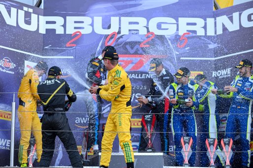 Overall Podium (l-r) #48 - Mercedes-AMG Team MANN-FILTER - Lucas AUER - Matteo CAIROLI - Maro ENGEL - Mercedes-AMG GT3 EVO, #98 - ROWE Racing - Augusto FARFUS - Jesse KROHN - Raffaele MARCIELLO - BMW M4 GT3 EVO, #96 - Rutronik Racing - Sven MULLER - Patri | SRO / JEP