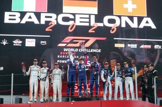 Bronze Podium - #99 - Tresor Attempto Racing - Leonardo MONCINI - Alex AKA - Sebastian OGAARD - Audi R8 LMS GT3 EVO II, #97 - Rutronik Racing - Loek HARTOG - Antares AU - Morris SCHURING - Porsche 911 GT3 R (992) and #74 - Kessel Racing - Dustin BLATTNER 