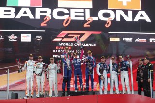 Bronze Podium - #99 - Tresor Attempto Racing - Leonardo MONCINI - Alex AKA - Sebastian OGAARD - Audi R8 LMS GT3 EVO II, #97 - Rutronik Racing - Loek HARTOG - Antares AU - Morris SCHURING - Porsche 911 GT3 R (992) and #74 - Kessel Racing - Dustin BLATTNER 