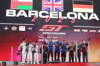 Overall Podium, #777 - AlManar Racing by WRT - Jens KLINGMANN - Ben TUCK - Al Faisal AL ZUBAIR - BMW M4 GT3 EVO, #58 - Garage 59 - Adam SMALLEY - Dean MACDONALD - Louis PRETTE - McLaren 720S GT3 EVO, #98 - ROWE Racing - Augusto FARFUS - Jesse KROHN - Raff