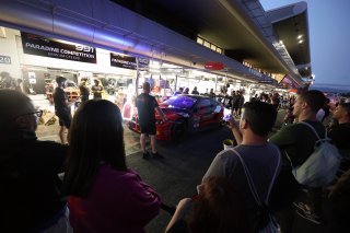 Fans on the pitwalk 
