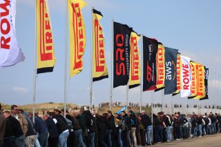 Flags on top of the pits
