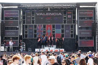 Race 1 Gold Podium (l-r) #58 - Garage 59 - Thomas FLEMING - Louis PRETTE - McLaren 720S GT3 EVO, #69 - Emil Frey Racing - Thierry VERMEULEN - Chris LULHAM - Ferrari 296 GT3, #111 - CSA Racing - Simon GACHET - Loris CABIROU - McLaren 720S GT3 EVO