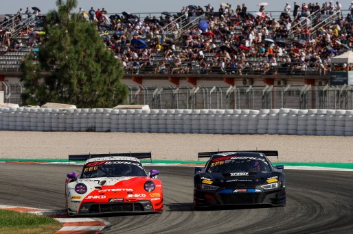 #80 - Lionspeed GP - Ricardo FELLER - Gabriel RINDONE - Porsche 911 GT3 R and #66 - Tresor Attempto Racing - Dylan PEREIRA - Andrey MUKOVOZ - Audi R8 LMS GT3 EVO II | SRO / JEP