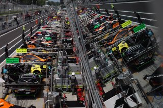 Cars in the Monza pitlane 