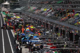 Cars in the Monza pitlane 