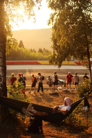 Fans watching the race