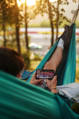 Fans watching the race