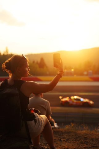 Fans watching the race