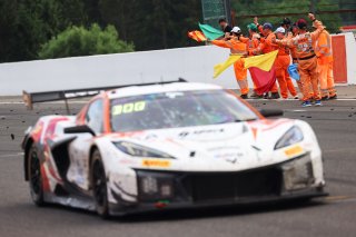 Marshals wave flags