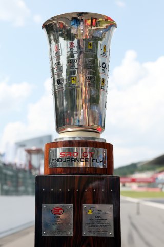 Trophy on the grid of the Crowdstrike 24 Hours of Spa 
