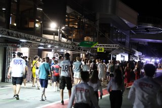 Pitlane walk at night 