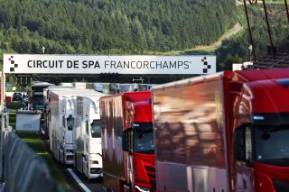 Teams for the CrowdStrike 24 Hours of Spa arrive at the circuit 