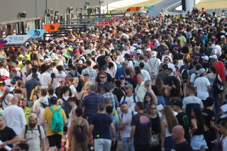 Fans in the pitlane for the pitwalk and autograph session 