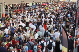 Fans in the pitlane for the pitwalk and autograph session 