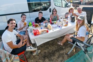 Fans on the campsite