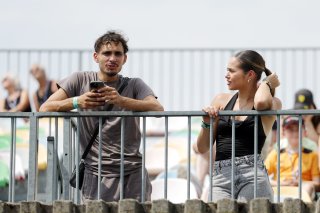 Fans in the paddock