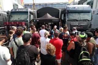 Fans in the paddock