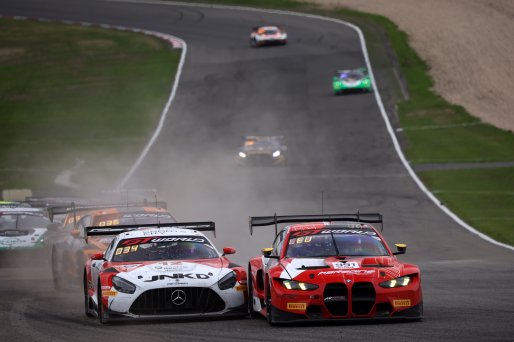 #12 - GetSpeed Team Dubai - Gabriel Rindone - Tom Kalender - Jayden Ojeda - Mercedes-AMG GT3 EVO and #991 - Paradine Competition - Dries Vanthoor - Darren Leung - James Kellett - BMW M4 GT3 EVO | SRO / JEP
