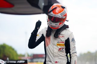 #80 - Lionspeed GP - Bastian Buus - Porsche 911 GT3 R (992) EVO celebrates ROWE Pole Position
