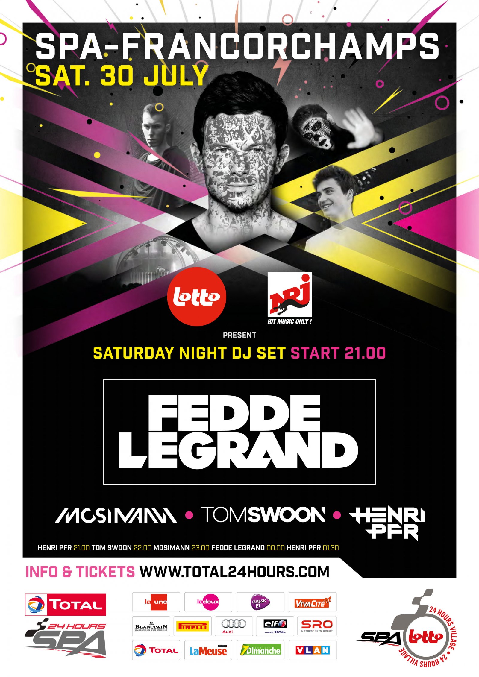 Fedde Le Grand headliner for the Total 24 Hours of Spa concert in the Lotto Village