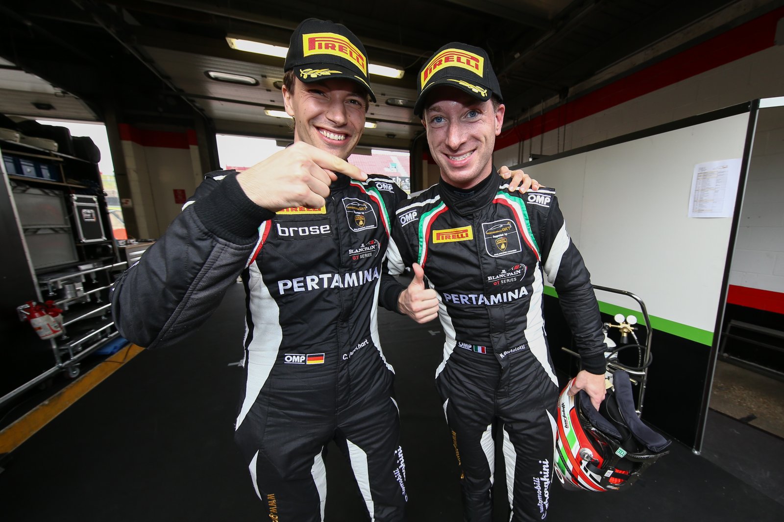 Bortolotti and Engelhart pleased with first day of Blancpain GT Series testing as double title defence begins