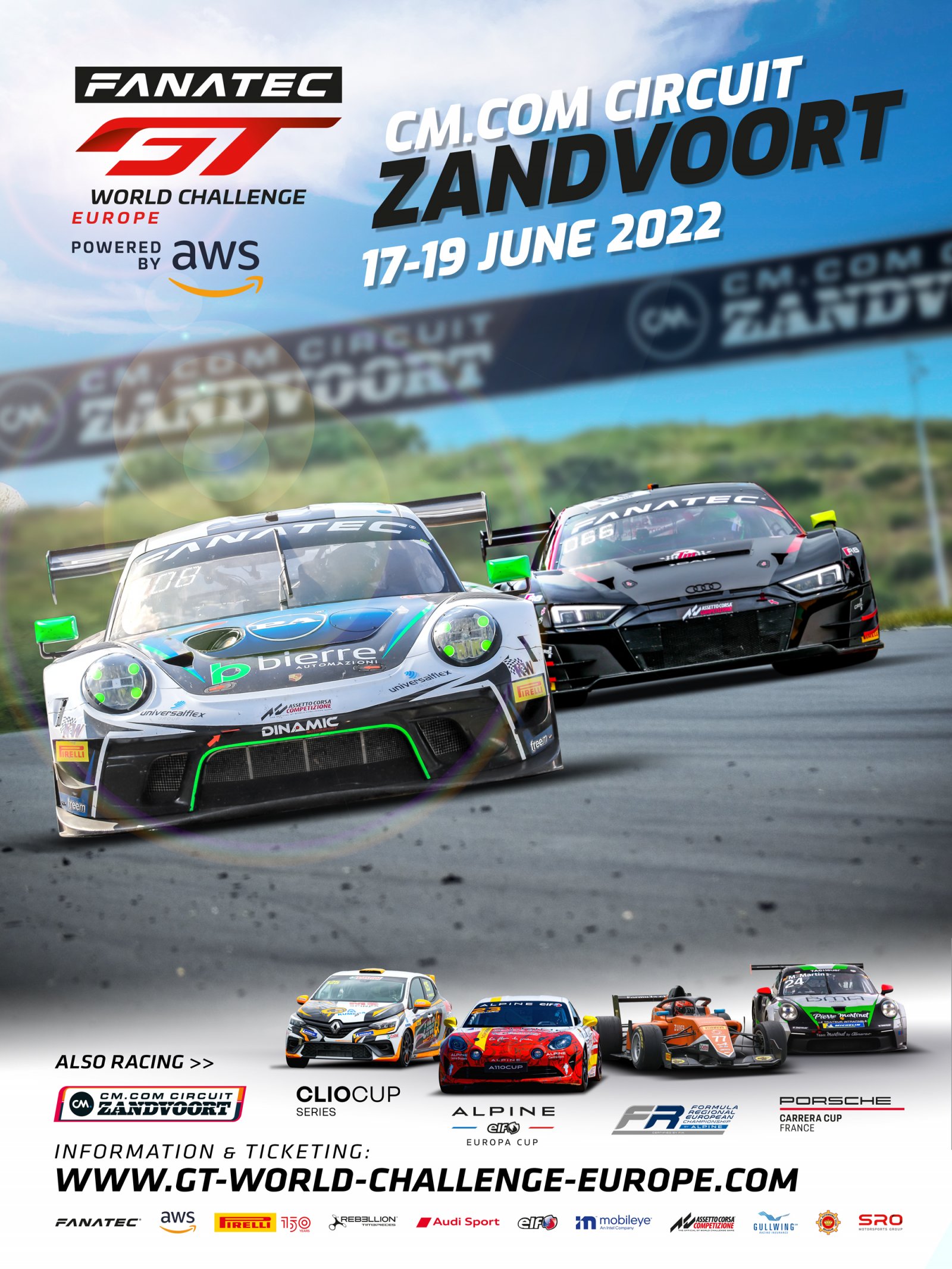 Fanatec GT World Challenge Europe Powered by AWS title battle intensifies with mid-season trip to Zandvoort