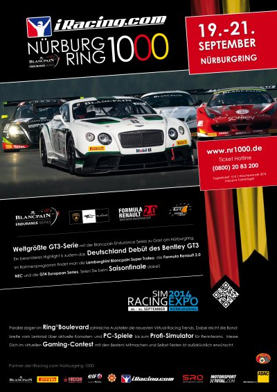 Germany iRacing.com Nürburgring 1000 poster