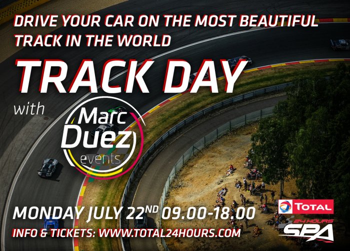 "Track day with Marc Duez" : "Une journée pour partager mon amour des 24 Heures et du Circuit de Spa-Francorchamps"