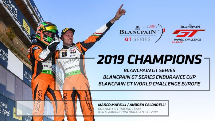 Orange1 FFF Racing makes history as Lamborghini squad completes Blancpain GT Series championship sweep at Circuit de Barcelona-Catalunya