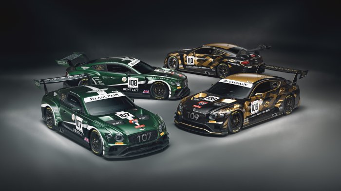 Bentley reveals centenary liveries for Total 24 Hours of Spa