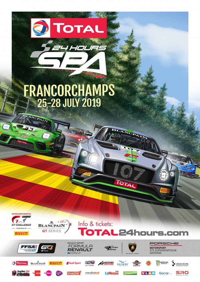 Kleurrijke officiële poster betekent start voor Total 24 Hours of Spa 2019
