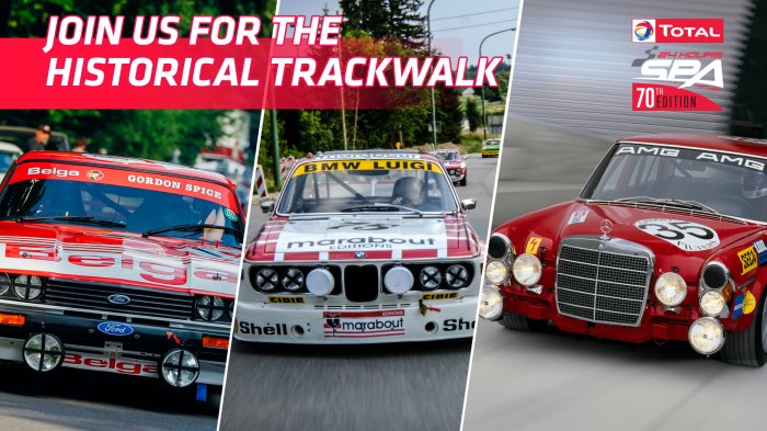 Festivités autour de la 70ème édition des Total 24 Hours of Spa avec l’exposition d’une superbe collection de voitures de course vintage