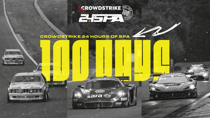 100 dagen voor de 100ste verjaardag van de CrowdStrike 24 Hours of Spa