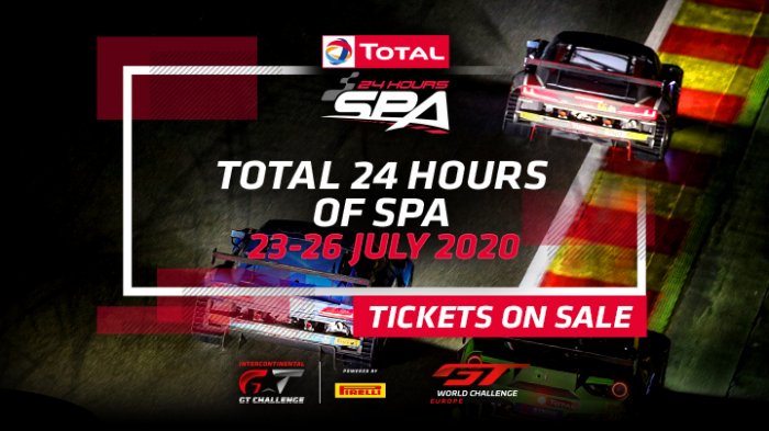 Tickets voor Total 24 Hours of Spa 2020 nu al te koop