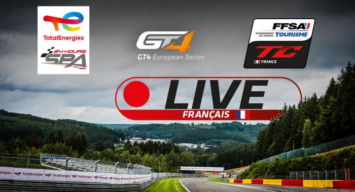 Suivez les TotalEnergies 24 Hours of Spa, la GT4 European Series et le Championnat de France FFSA Tourisme en français !